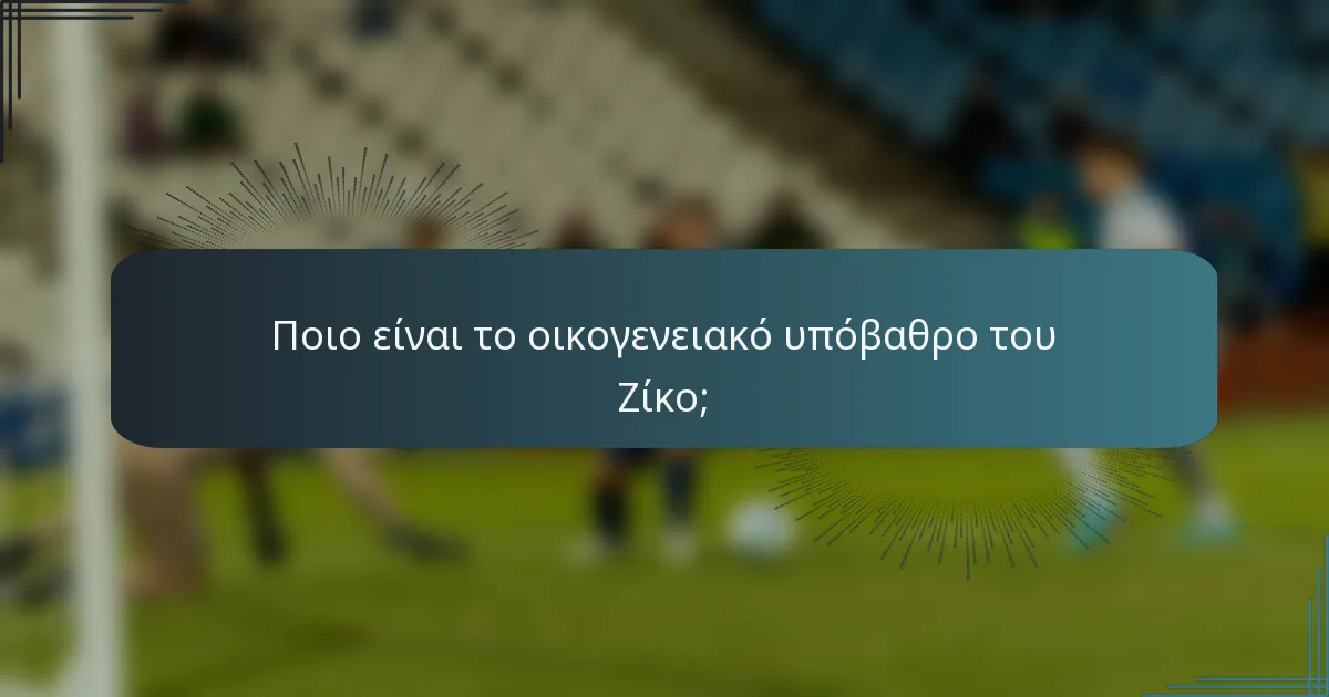 Ποιο είναι το οικογενειακό υπόβαθρο του Ζίκο;